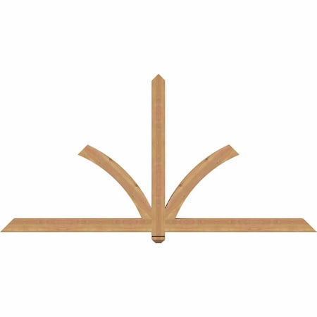Ekena Millwork Redmond Smooth Timber Gable Bracket, Western Red Cedar, 84"W x 42"H x 3 1/2"D x 3 1/2"F, 12/12 Pitch GBW084X42X0404RED00SWR